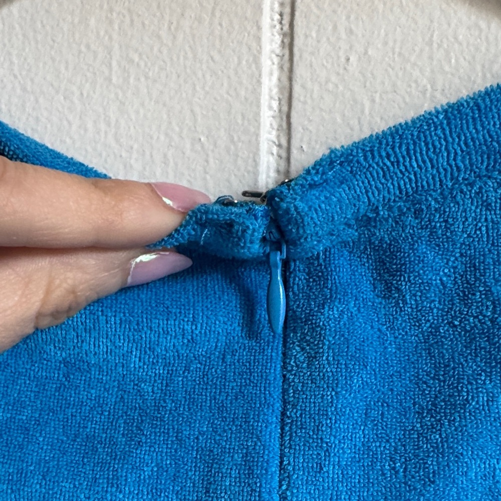 NWT Wayf Bright Blue Terry Cloth Sleeveless Romper Sz XS - Picture 4 of 5